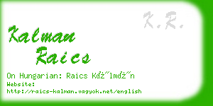 kalman raics business card